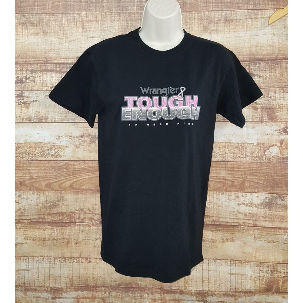 Wrangler Unisex S T-Shirt TOUGH ENOUGH TO WEAR PINK Breast Cancer Aware Tee Top
